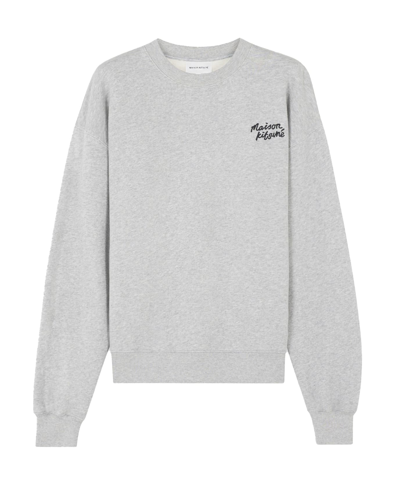 Maison Kitsuné Cotton Sweatshirt With Lettering Logo - Grey