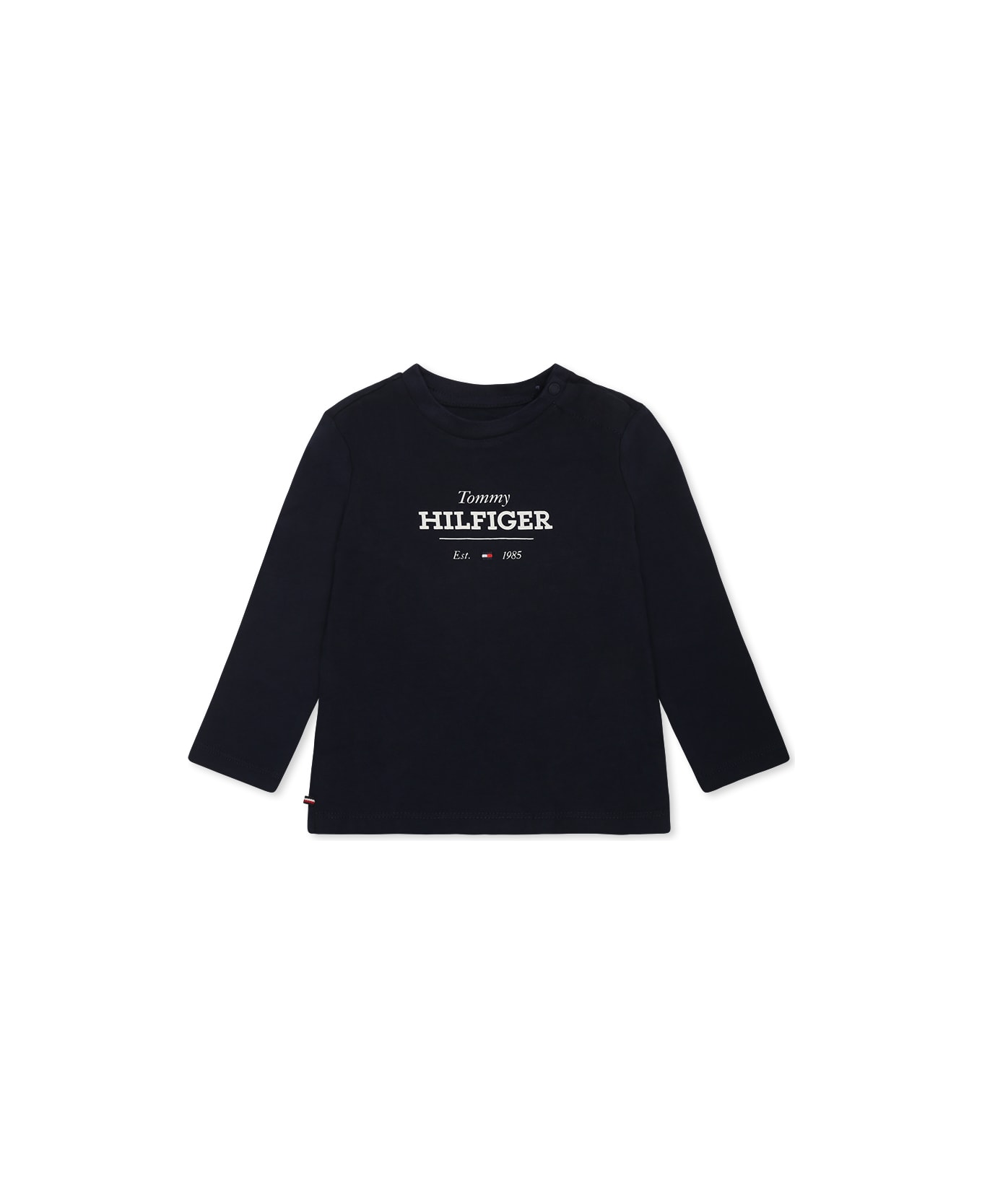 Tommy Hilfiger Blue T-shirt For Babykids With Logo - Blue