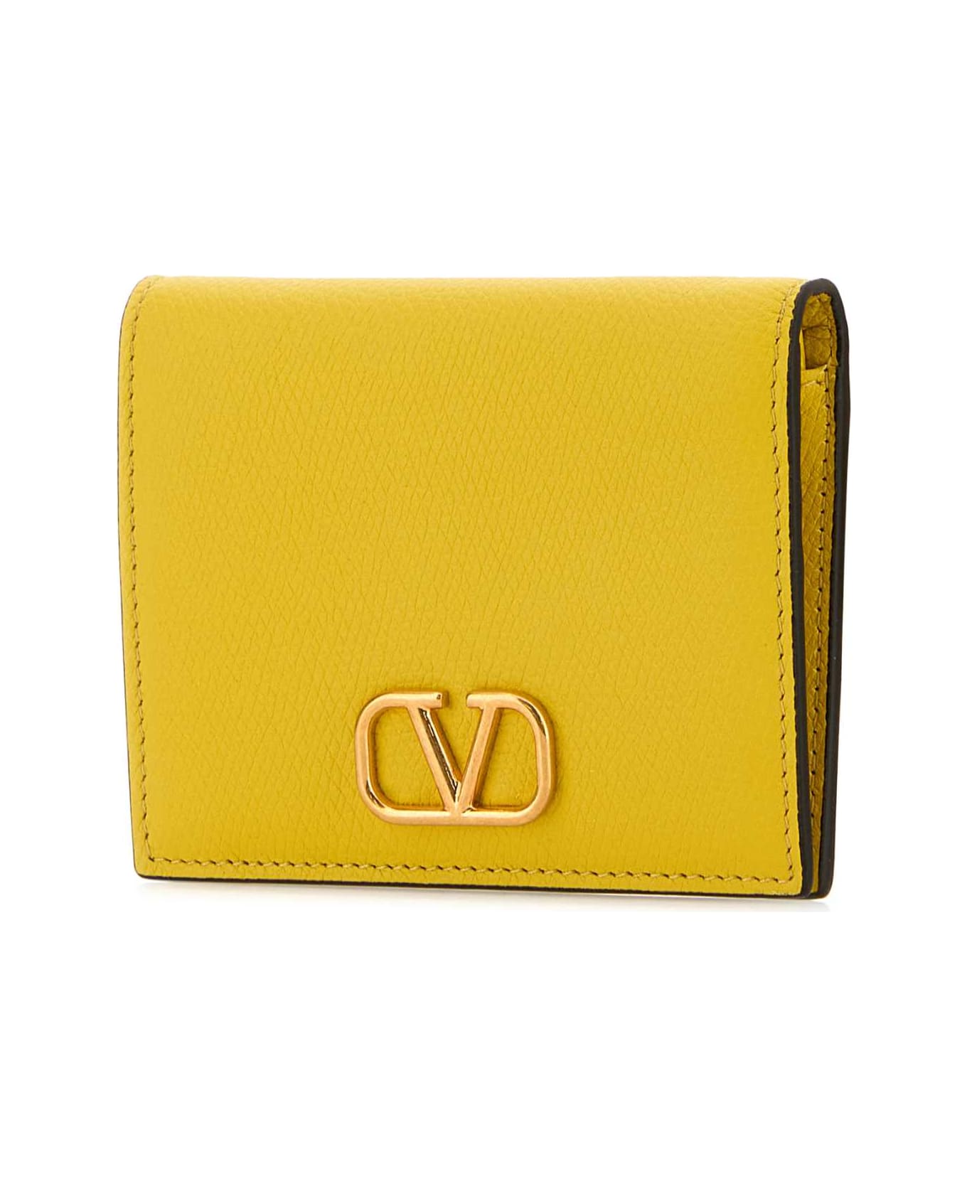 Valentino Garavani Yellow Leather Wallet - CEDARYELLOW