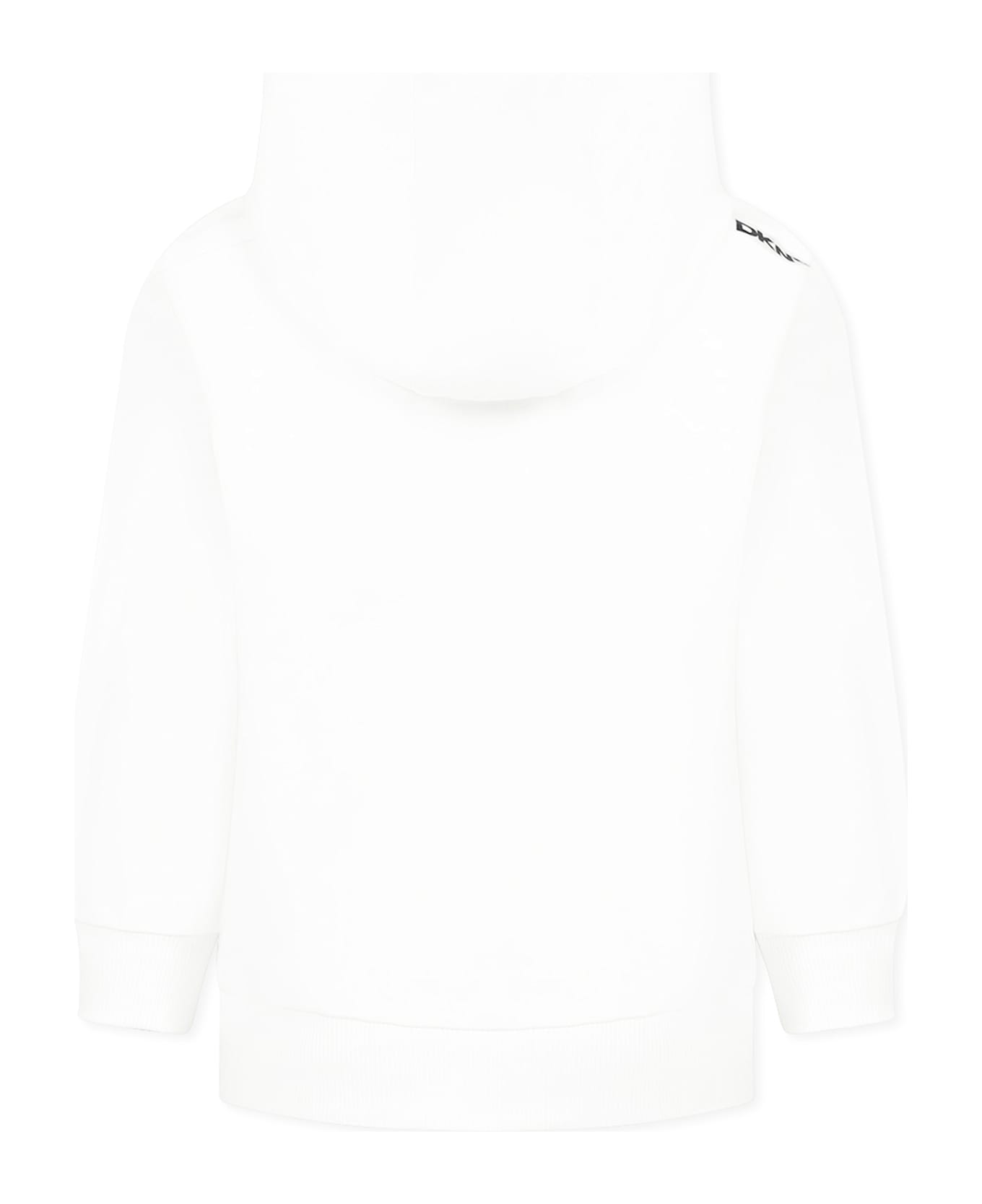 DKNY White Sweatshirt For Girl With Logo - White