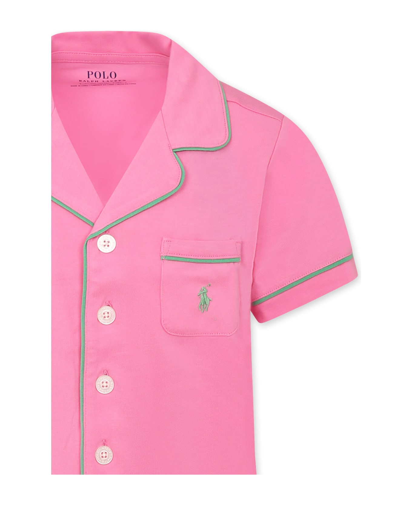 Ralph Lauren Pink Pajamas For Girl With Horse - Pink