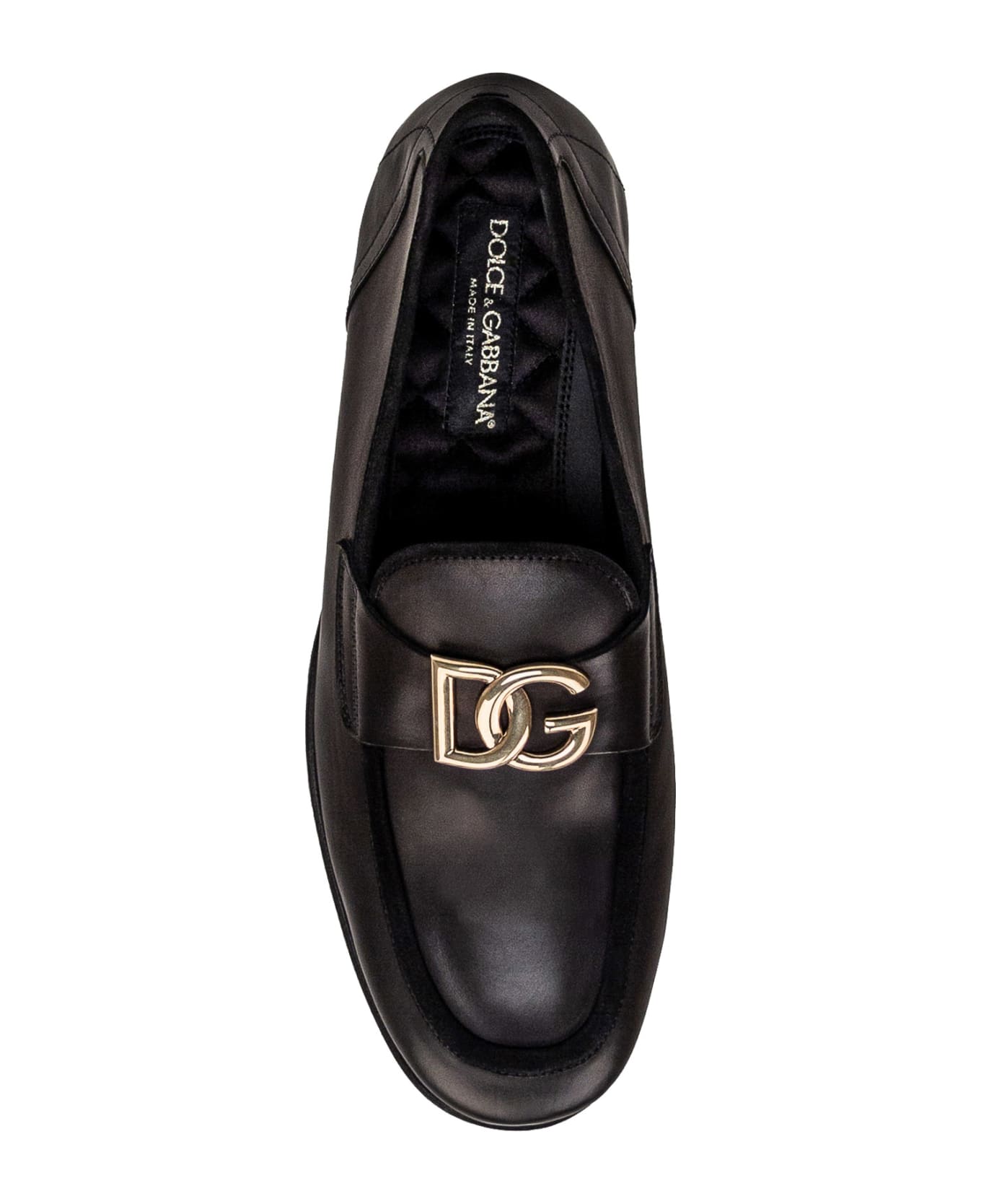 Dolce & Gabbana Leather Ariosto Slipper - NERO