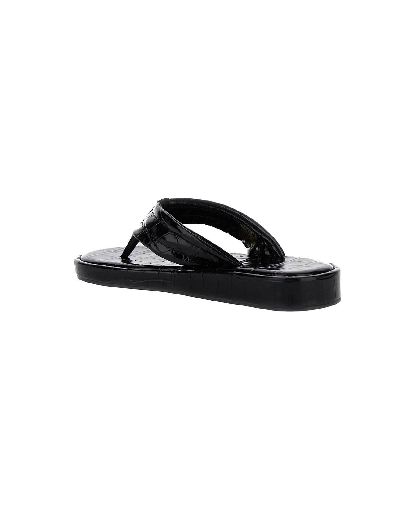 Coperni Croco Branded Flip Flop - Black