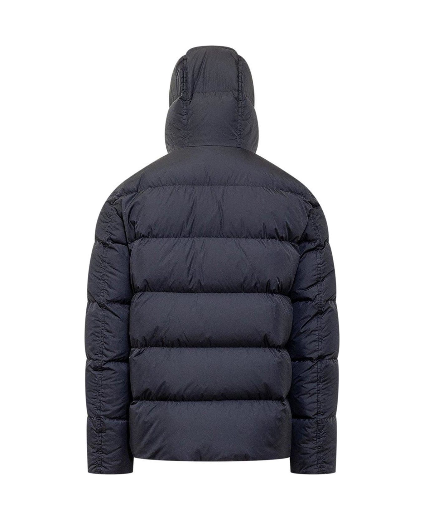 Herno High Neck Hooded Down Jacket - Blu navy