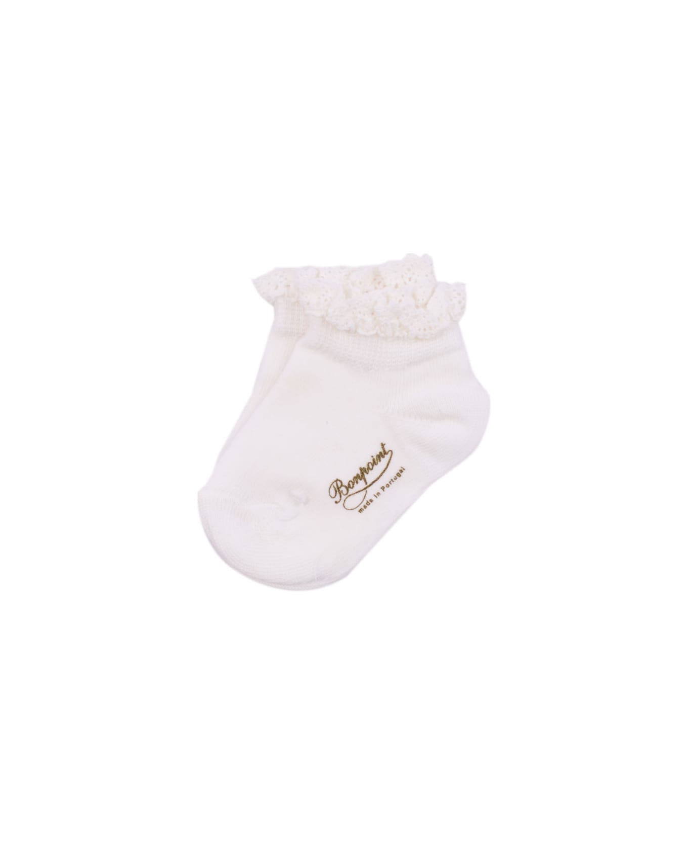 Bonpoint Cotton Socks - White アクセサリー＆ギフト