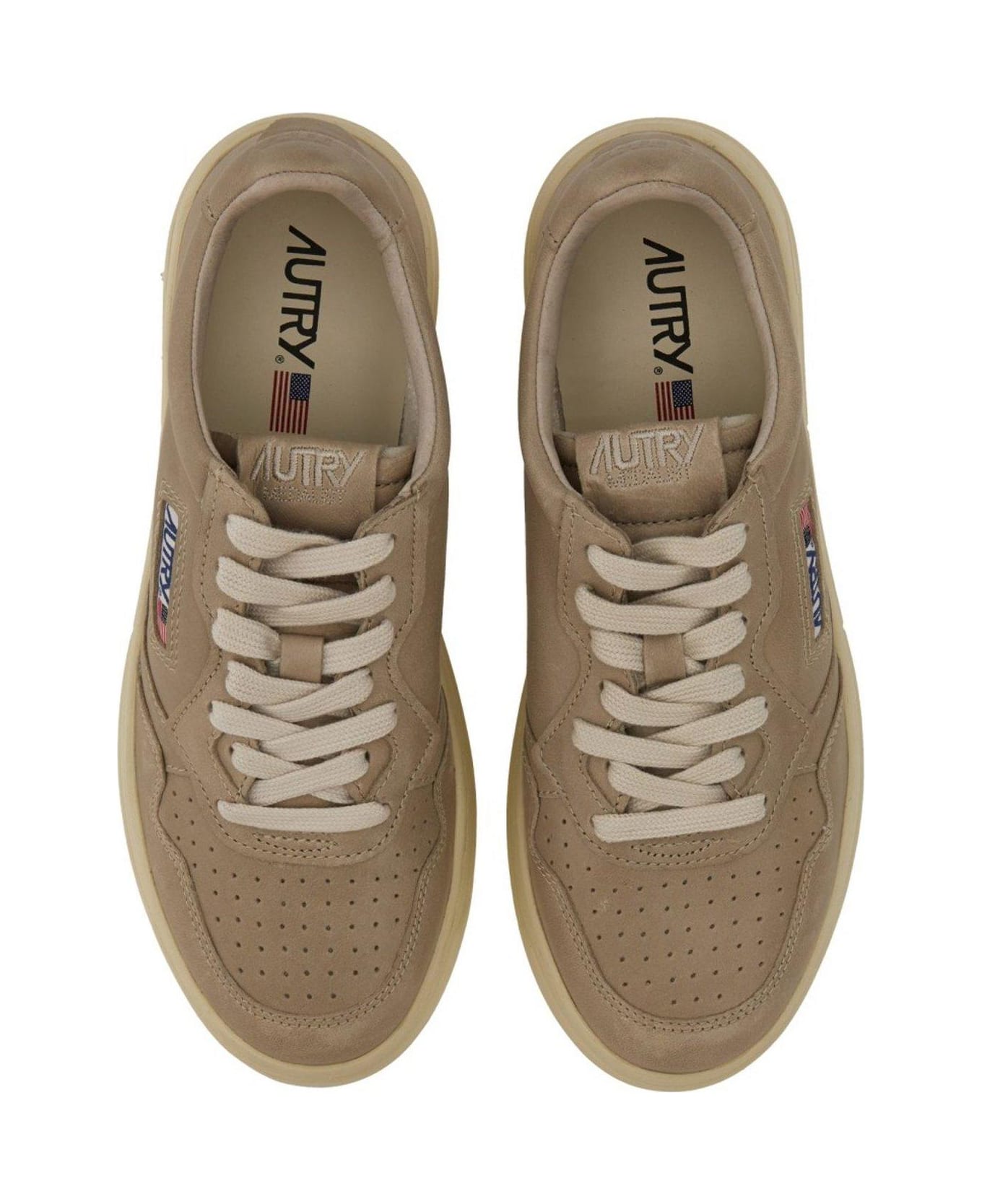 Autry Logo Detailed Lace-up Sneakers - Grey