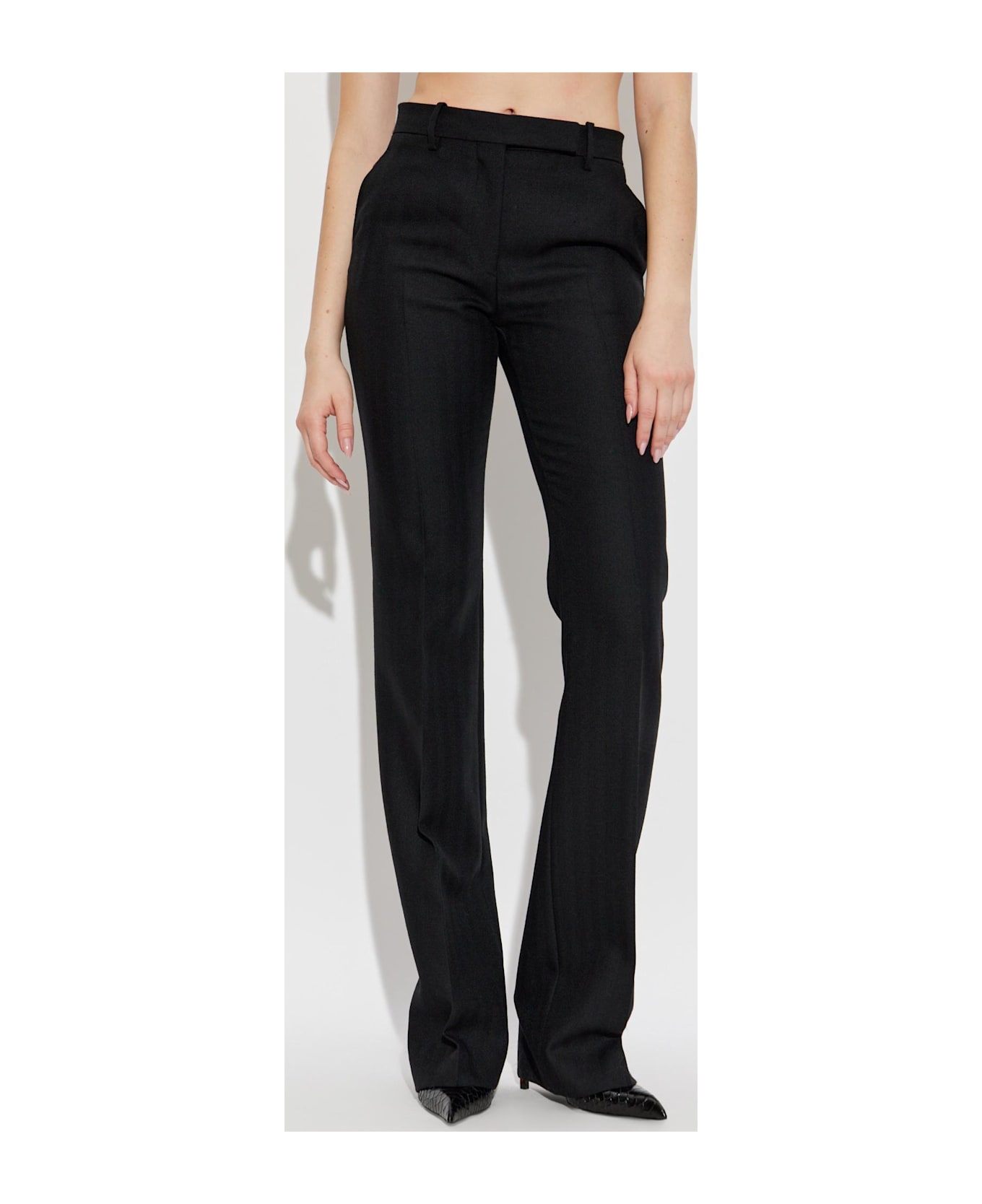 Tom Ford Herringbone Patterned Trousers - BLACK