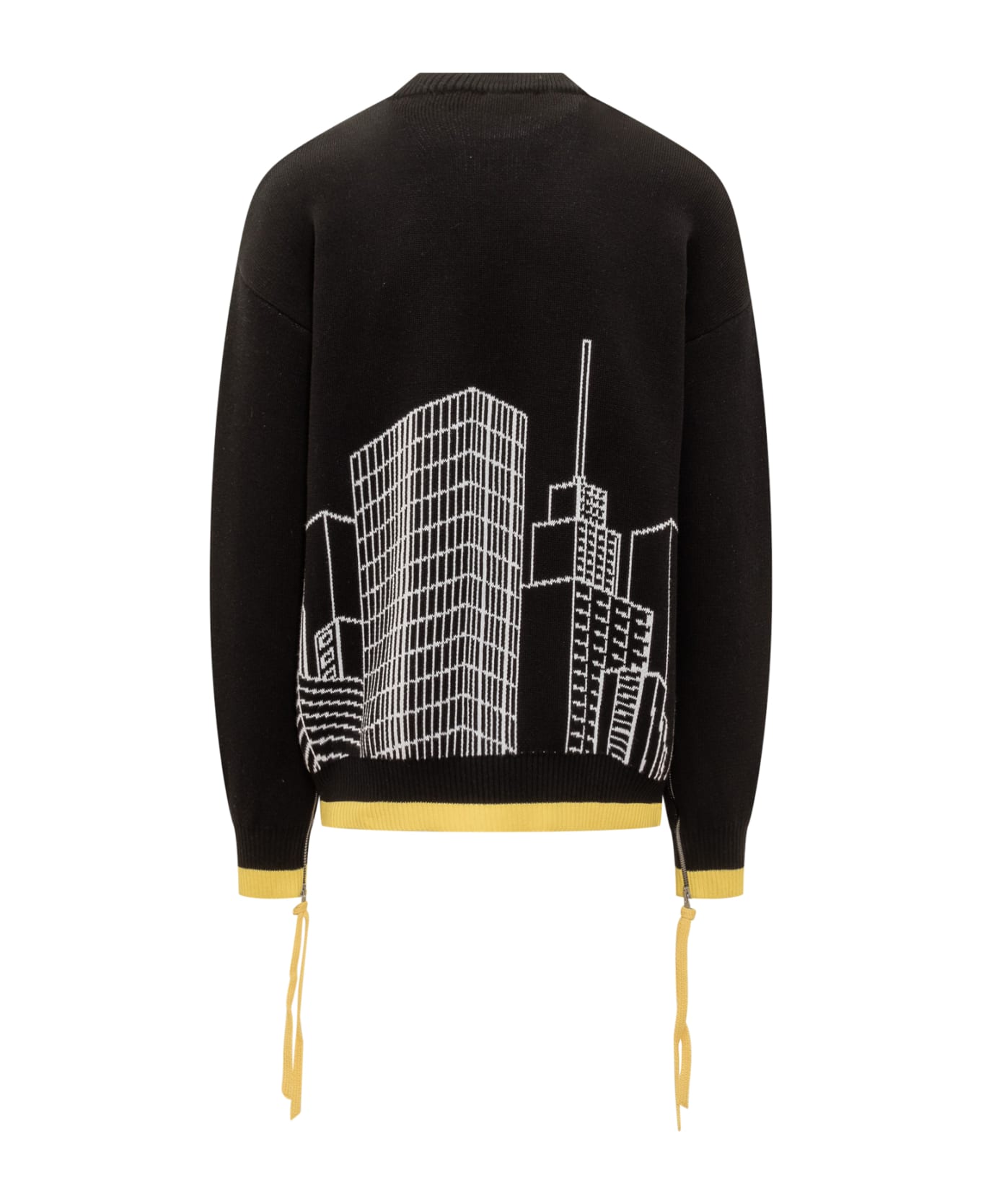 Off-White Skyline Intarsia Sweater - BLACK WHITE