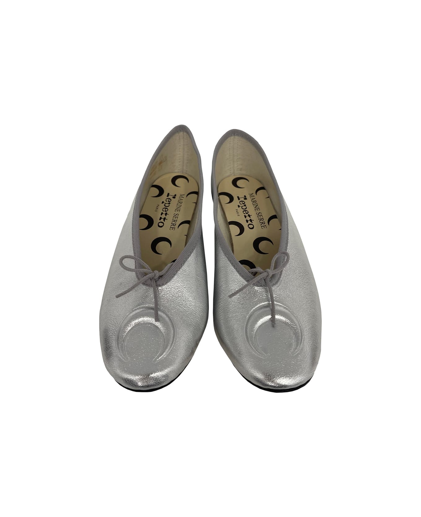 Marine Serre X Repetto Ballerinas - Silver