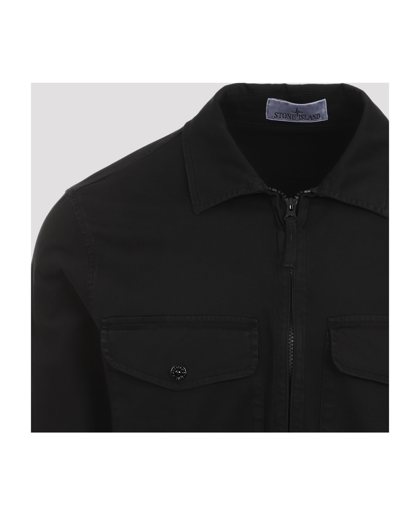 Stone Island Cotton Overshirt - Black ジャケット