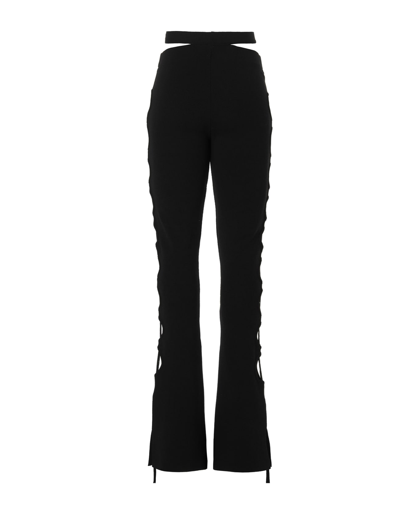ANDREĀDAMO Cut Out Pants With Lacing - Black  