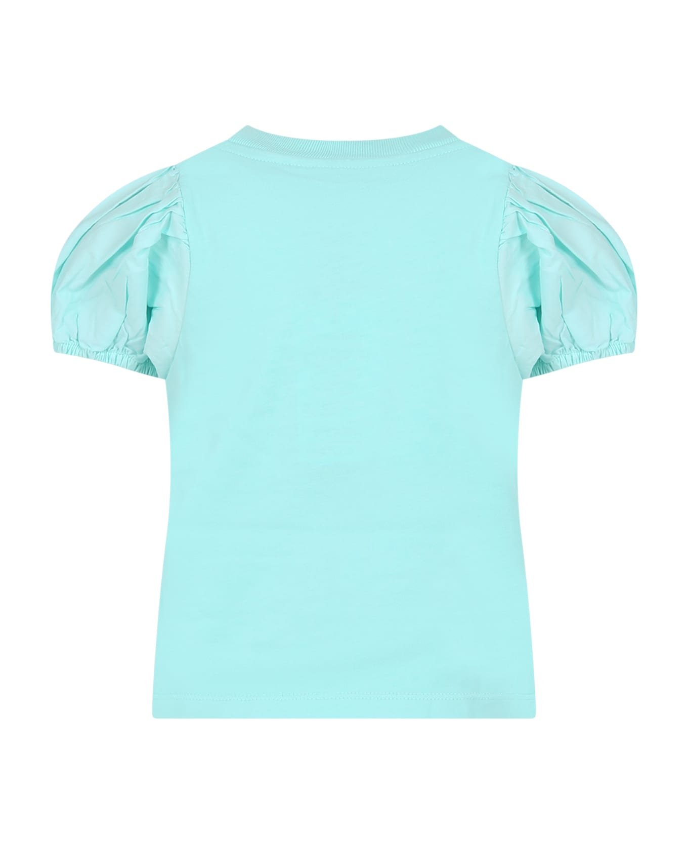 Molo Light Blue T-shirt For Girl With Print - Light Blue Tシャツ＆ポロシャツ