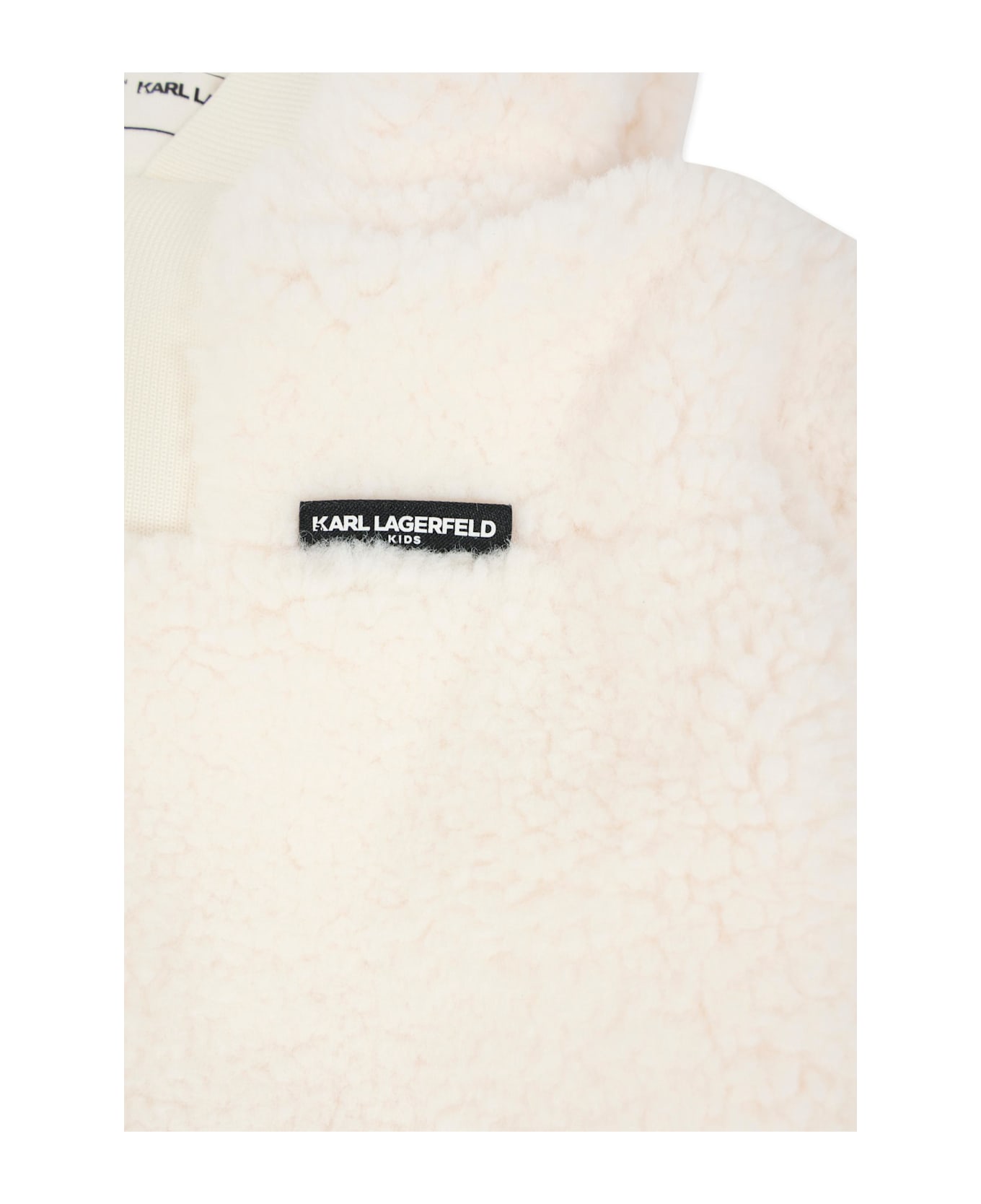 Karl Lagerfeld Kids Ivory Snowsuit For Boy With Logo - Ivory