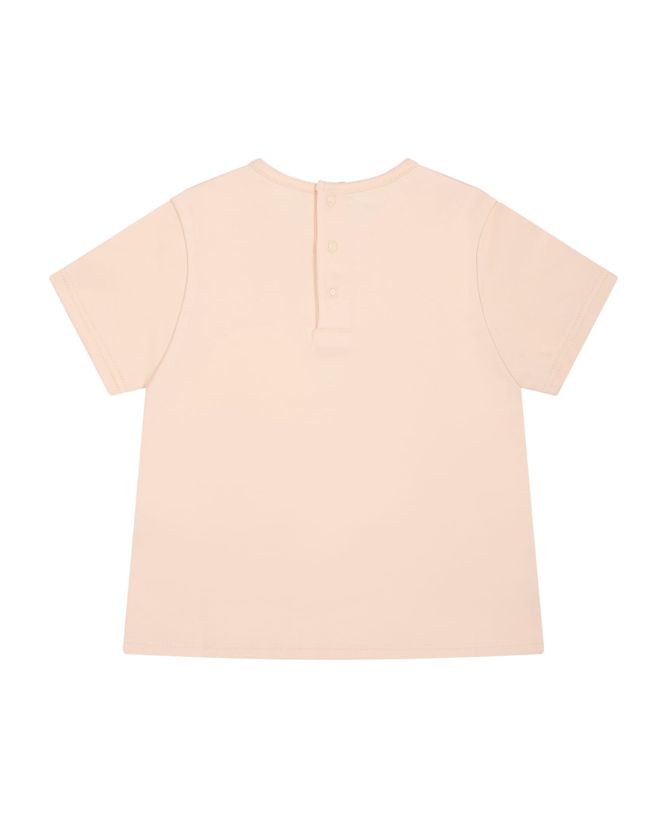 Chloé Pink T-shirt For Baby Girl With Logo - Pink Tシャツ＆ポロシャツ