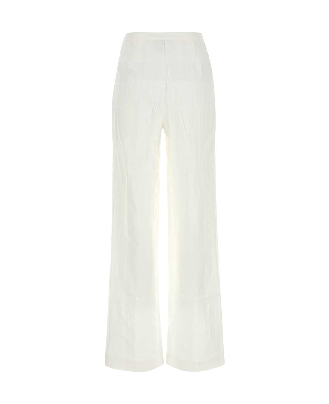 Loulou Studio White Silk Blend Soler Pant - IVORY