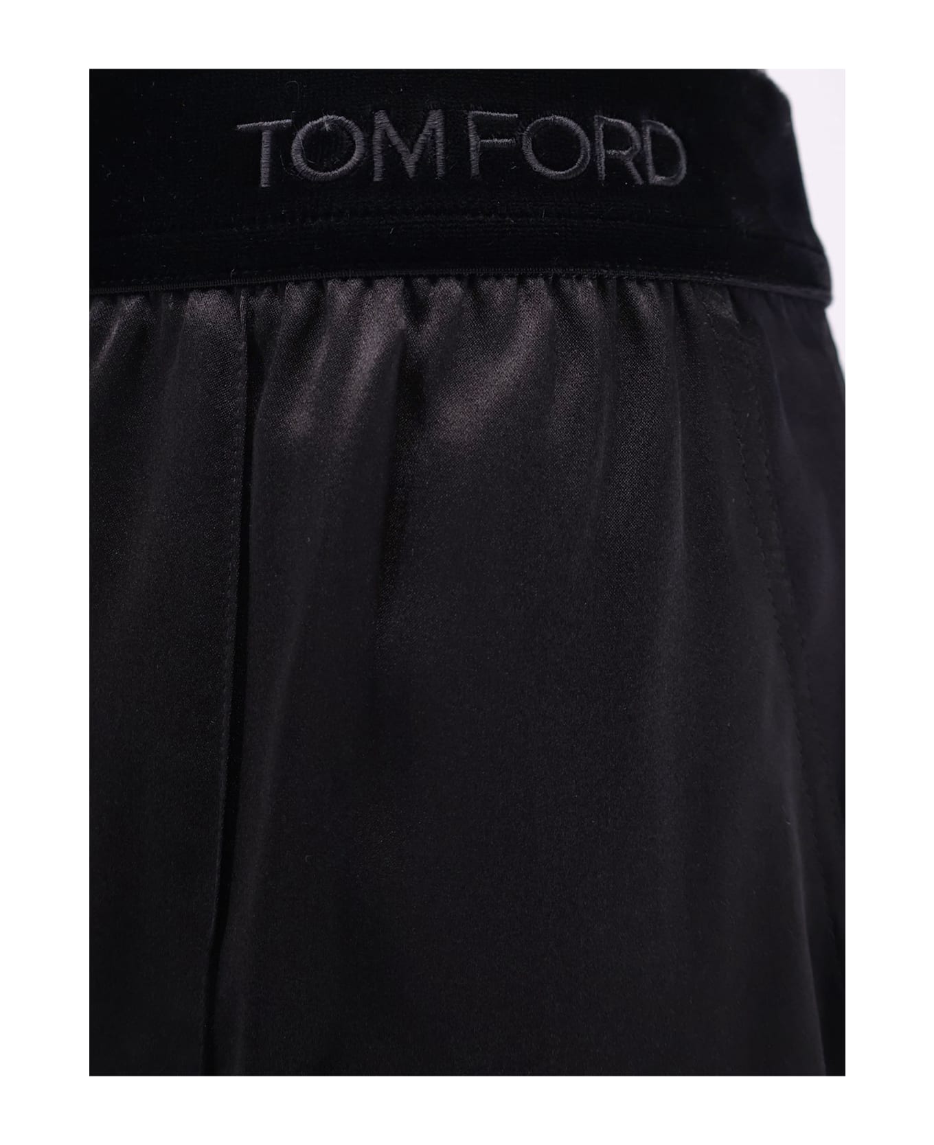 Tom Ford Pyjamas Stretch Satin Trousers - Black