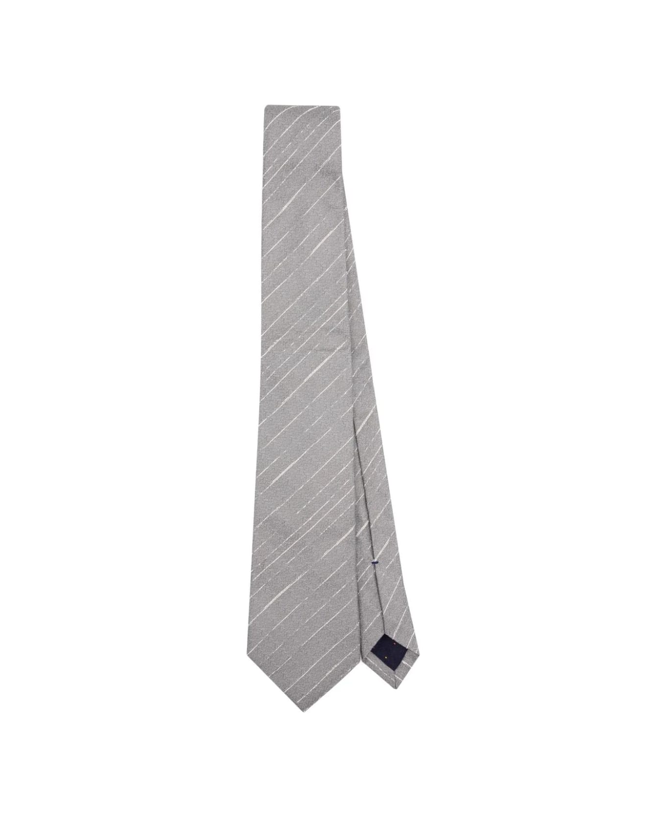 Paul Smith Men Tie Crepe Stripe - Silver