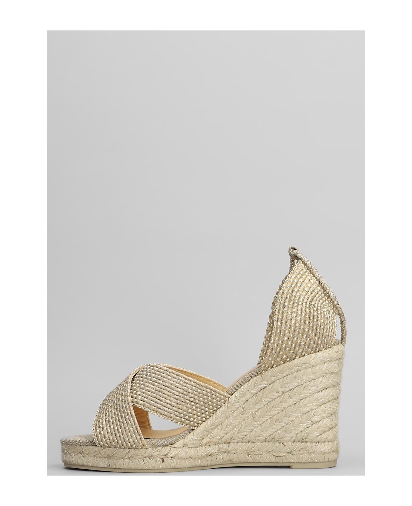 Castañer Becca-8-256 Wedges In Gold Fabric - gold