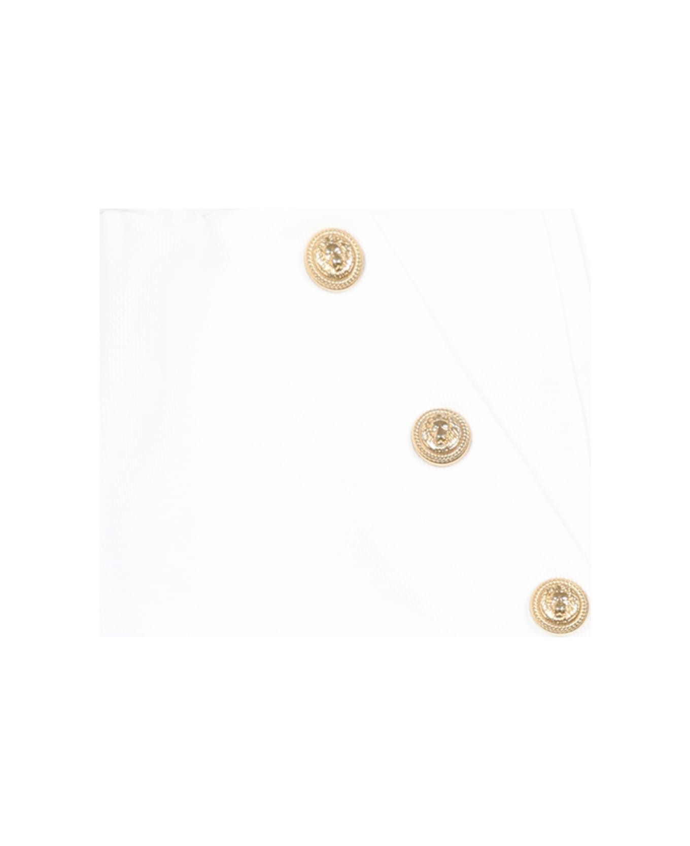 Balmain White Trousers For Baby Girl With Logo - White