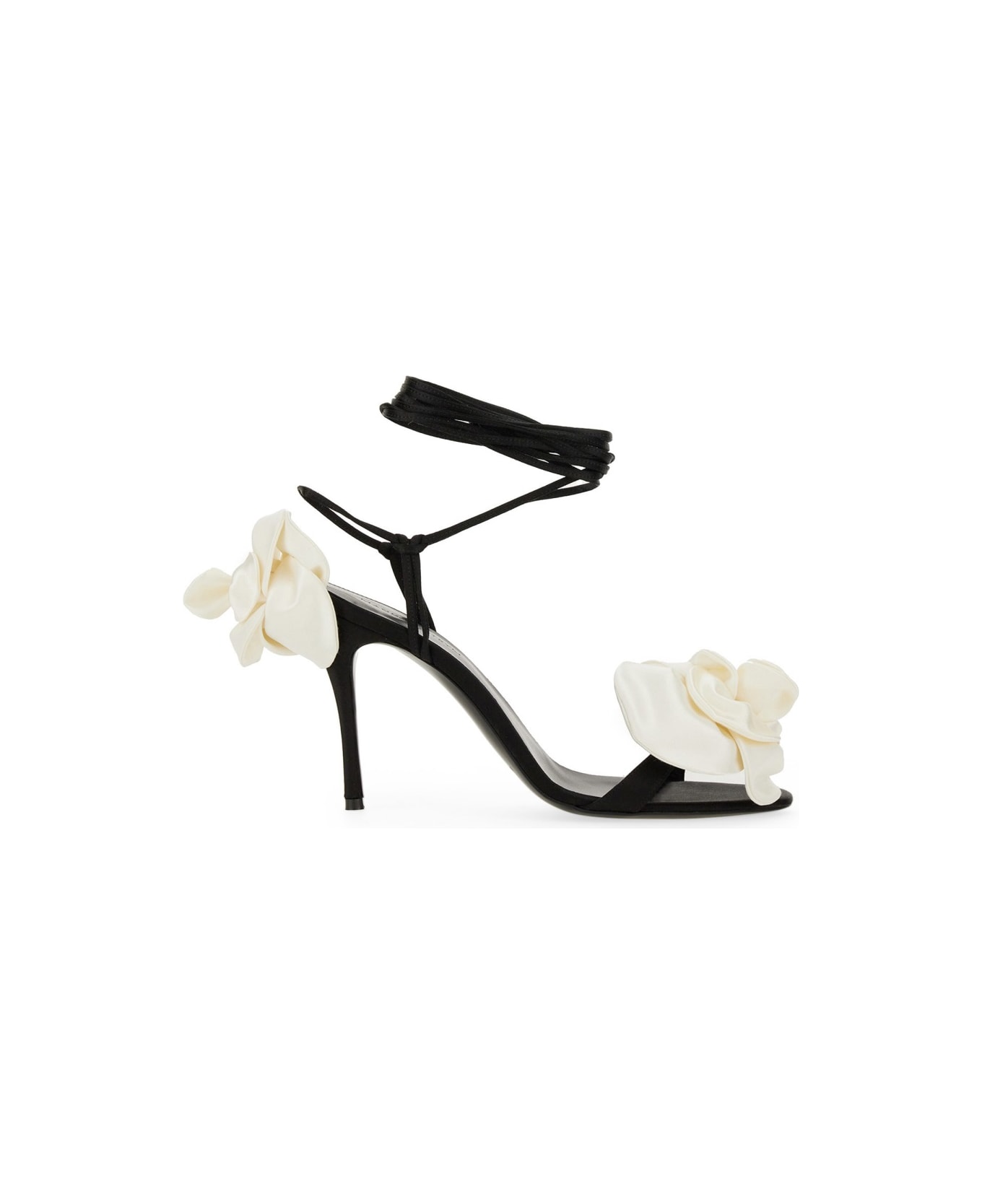 Magda Butrym Sandal With Flower Detail - BLACK