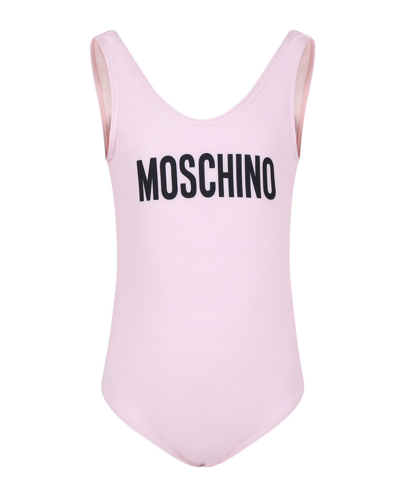 Moschino Pink Swimsuit For Girl With Logo - Pink 水着