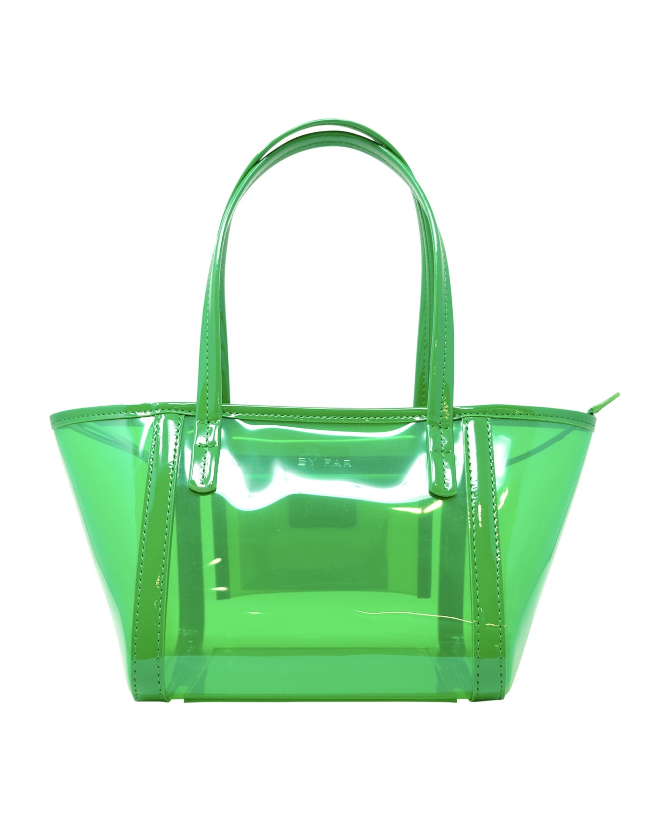 BY FAR Bar Tote Transparent Green Pu Handbag