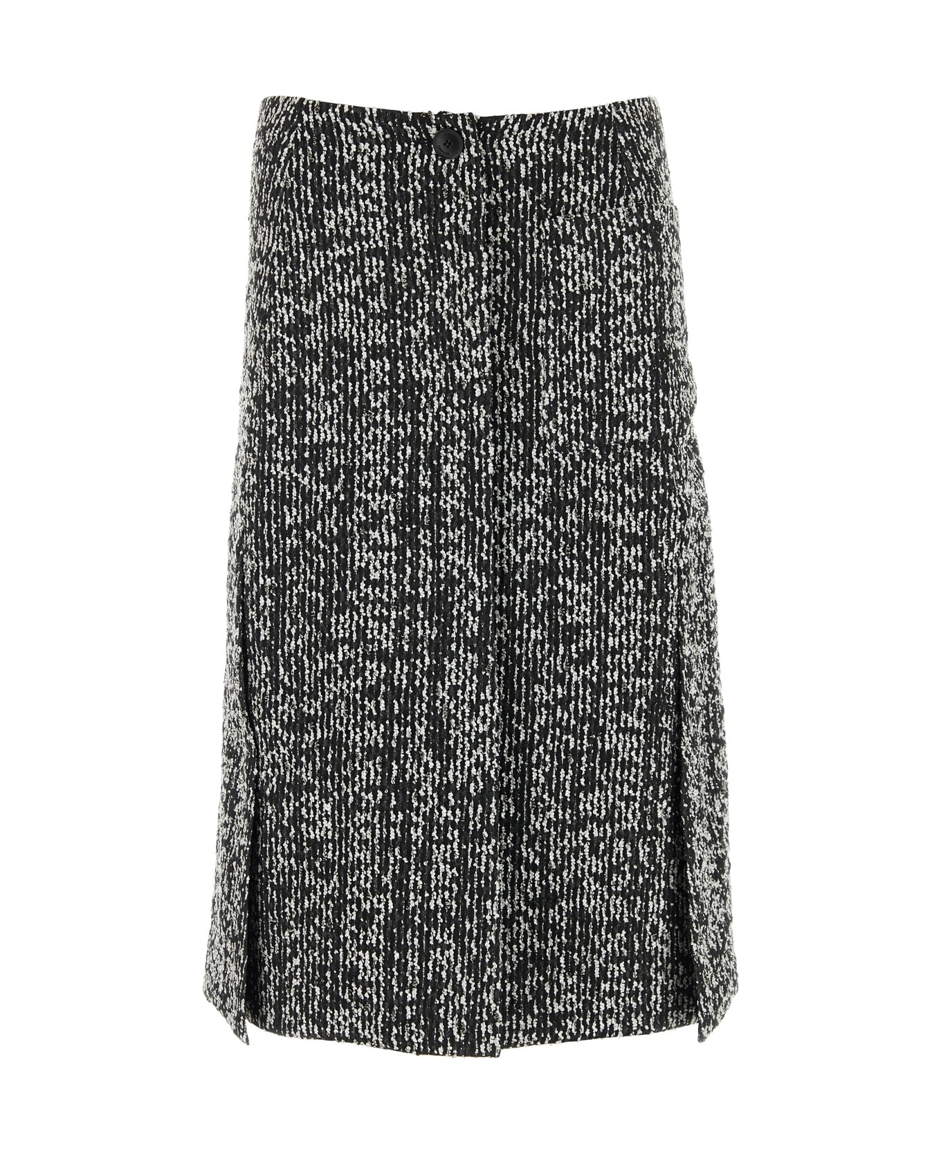 Lanvin Two-tone Bouclã© Skirt - BLACKWHITE
