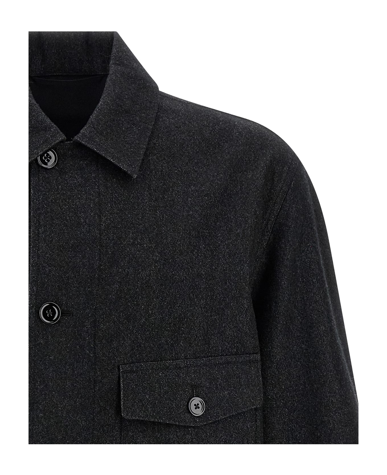 Lemaire Wool Overshirt - Black  