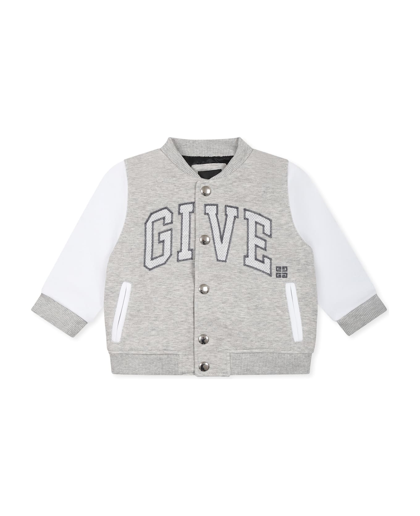 Givenchy Grey Bomber Jacket For Baby Boy With Logo - Grey