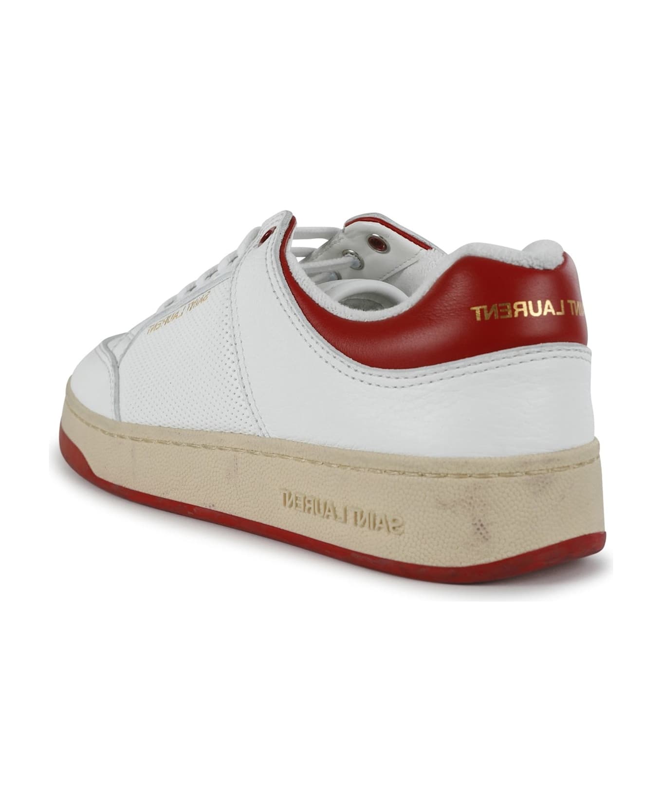 Saint Laurent Leather Sneakers - White