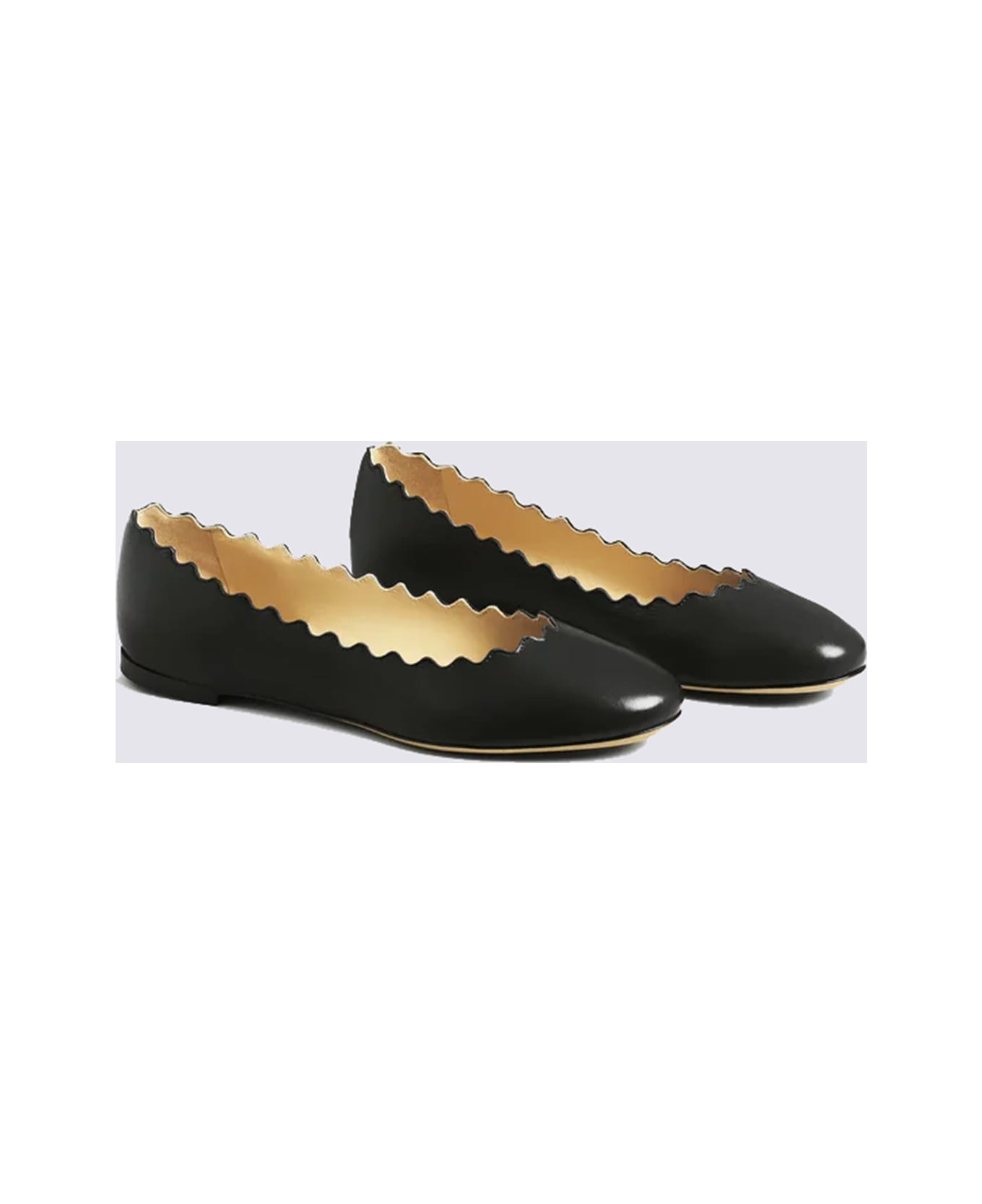 Chloé Black Leather Flats - Black