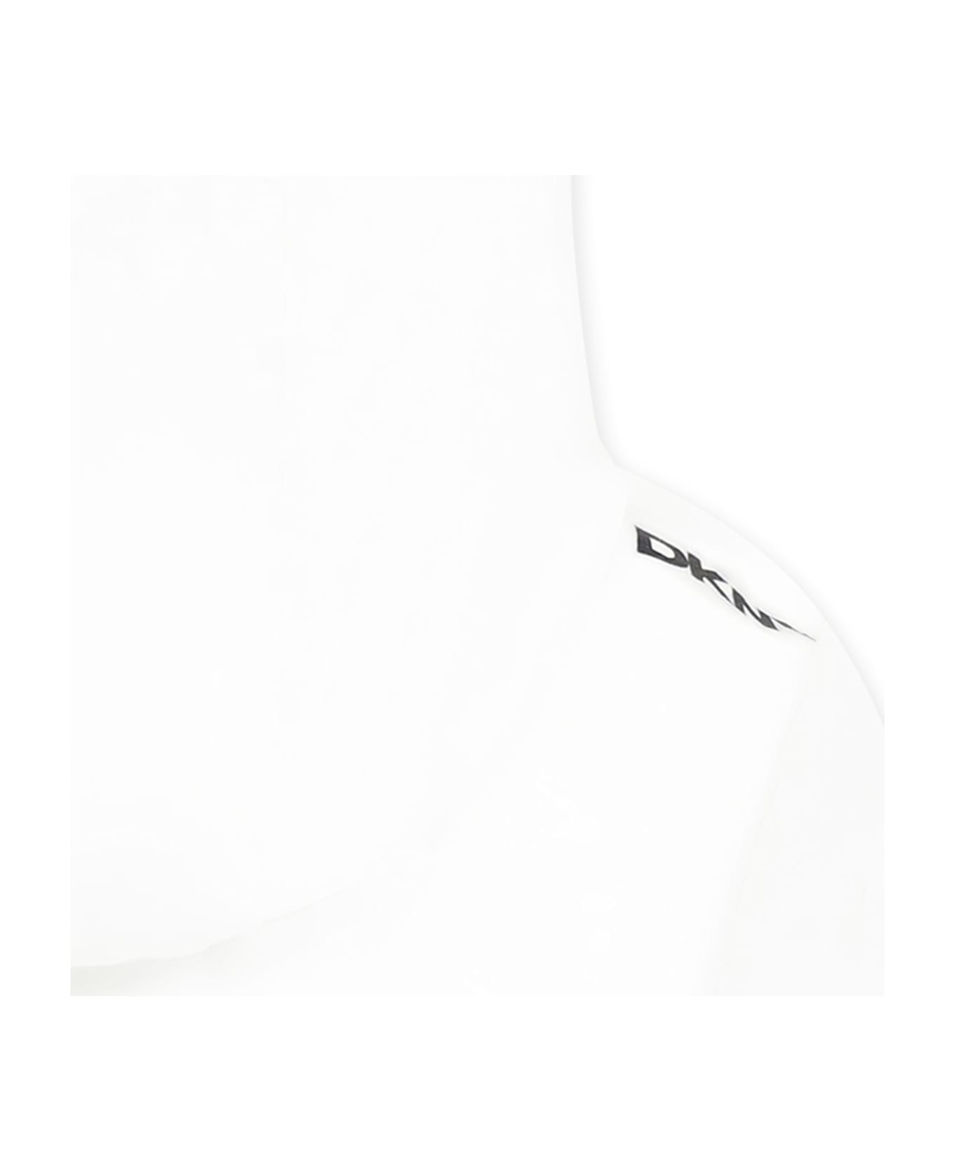 DKNY White Sweatshirt For Girl With Logo - White