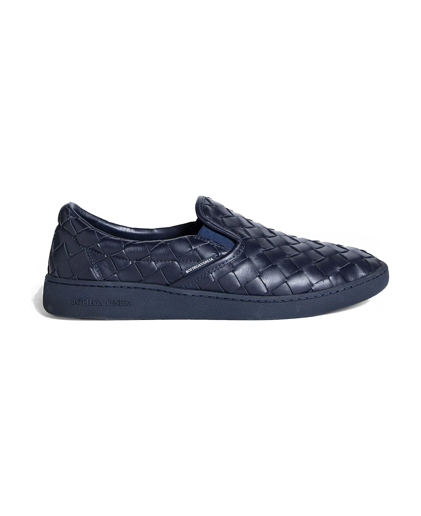 Bottega Veneta Intrecciato Leather Sneakers - Blue