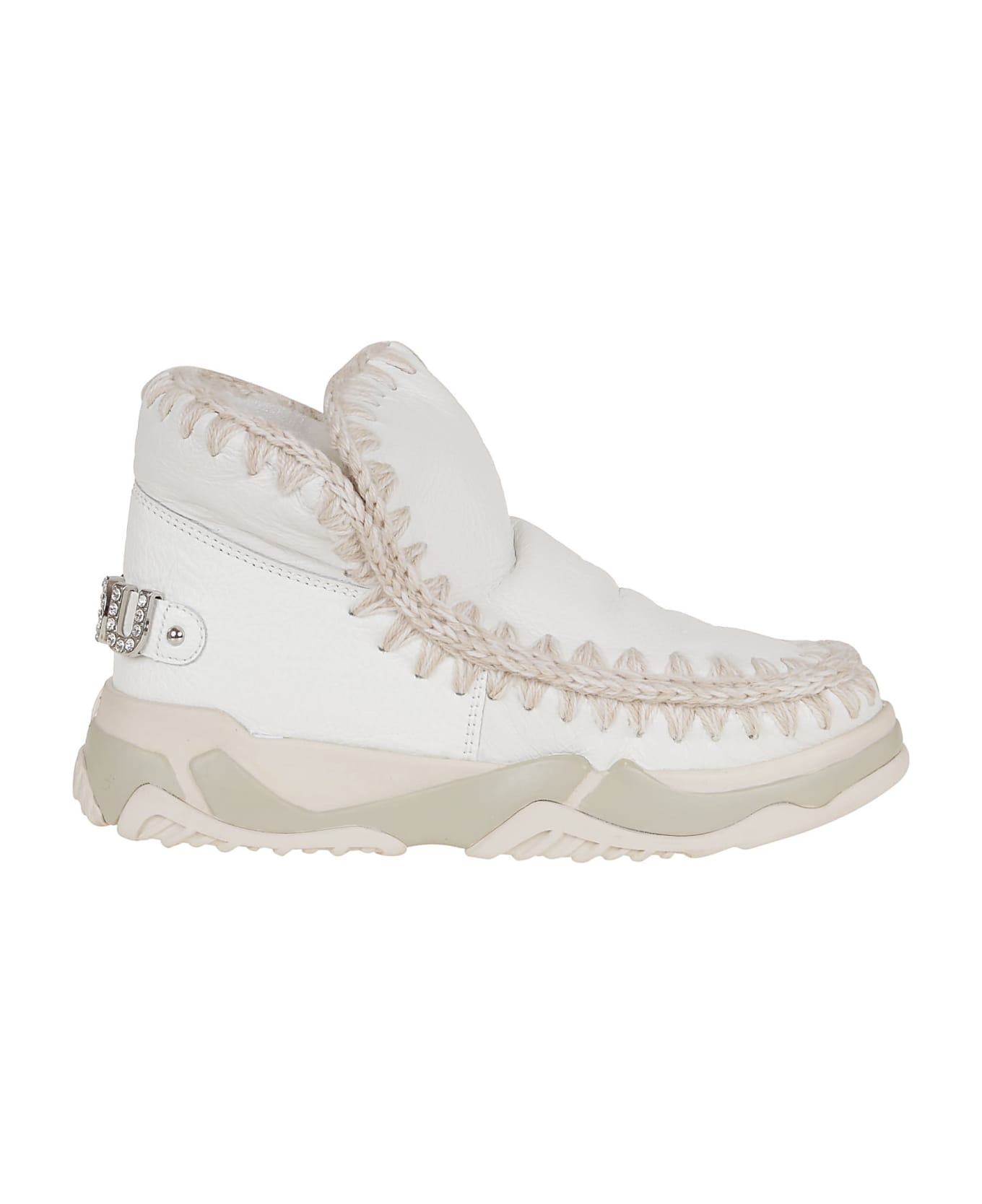 Mou Eskimo Trainer Logo Rhinestone - Wxwhi Waxi White