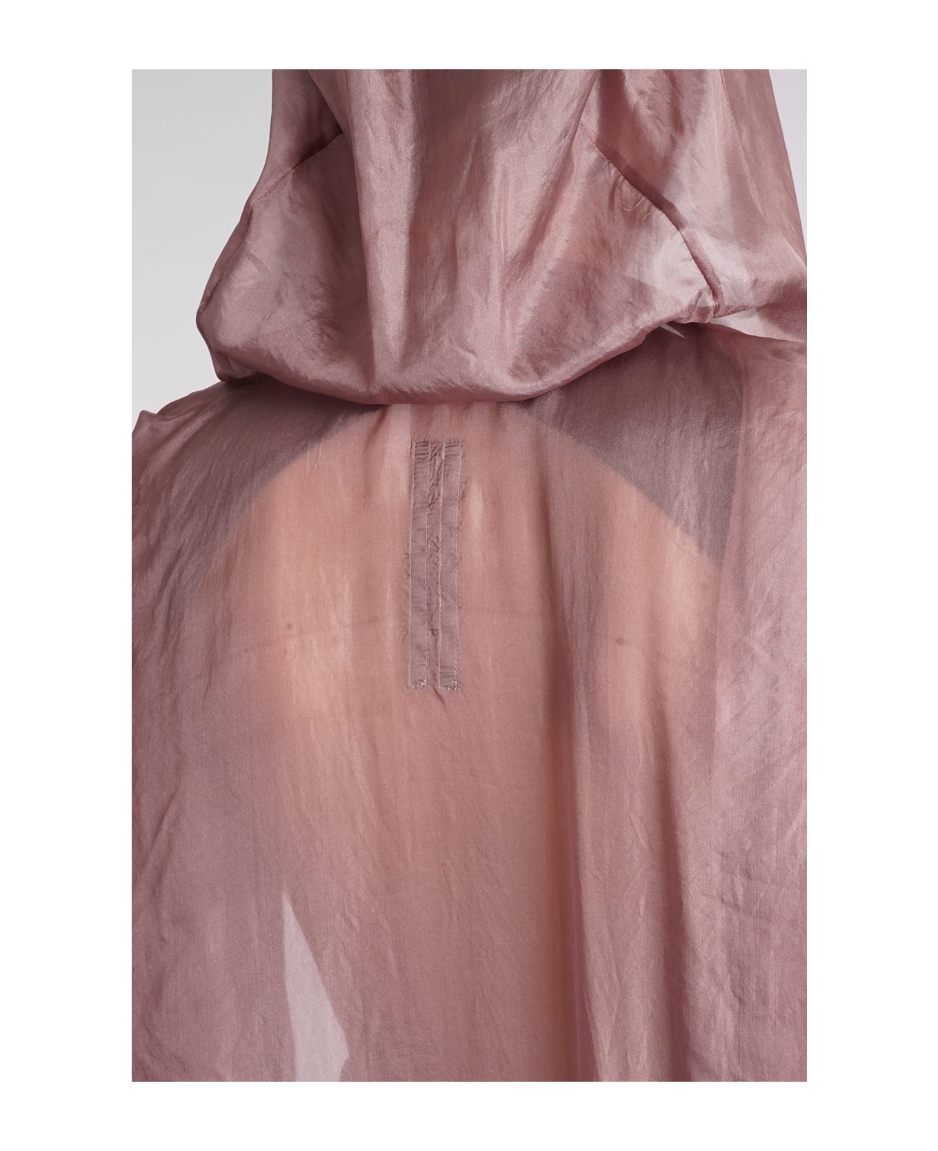 Rick Owens Hooded Bubble Cape In Rose-pink Silk - rose-pink コート