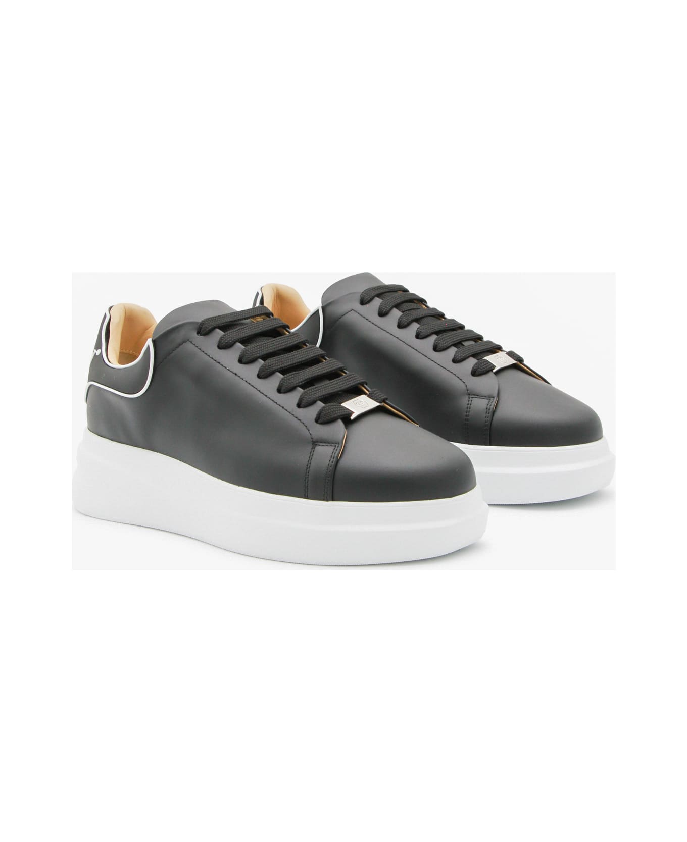 Philipp Plein Black Leather Megastar Sneakers - Black