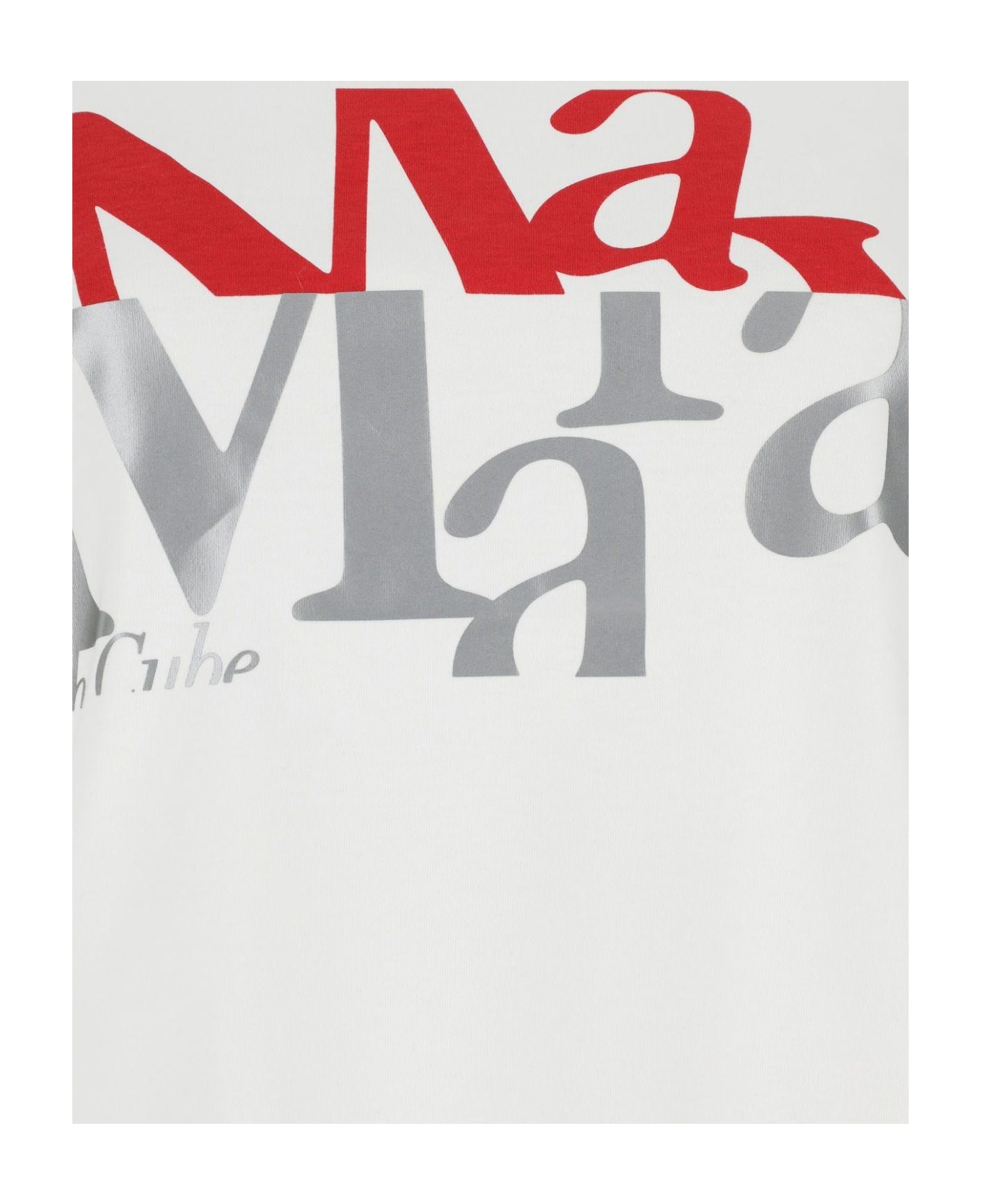 'S Max Mara White Cotton Gilbert T-shirt - Bianco Ottico Tシャツ