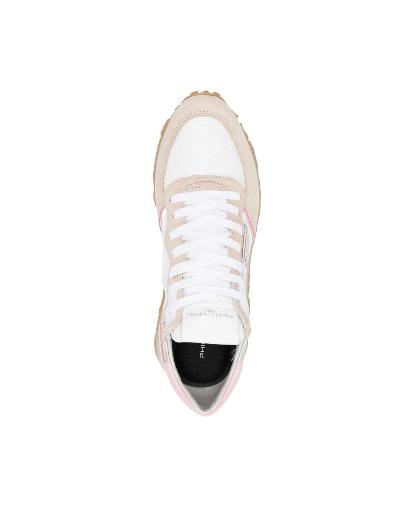 Philippe Model Tropez Haute Low Sneakers - White And Pink - Pink