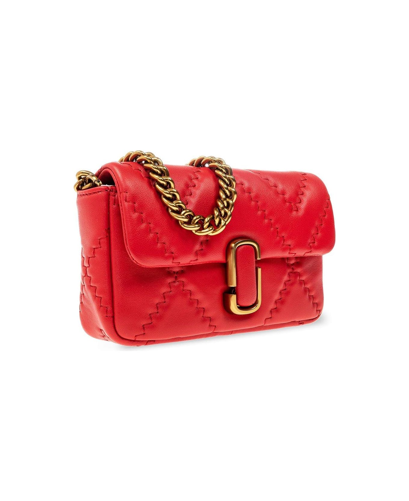 Marc Jacobs Logo Plaque Quilted Shoulder Bag - True Red ショルダーバッグ