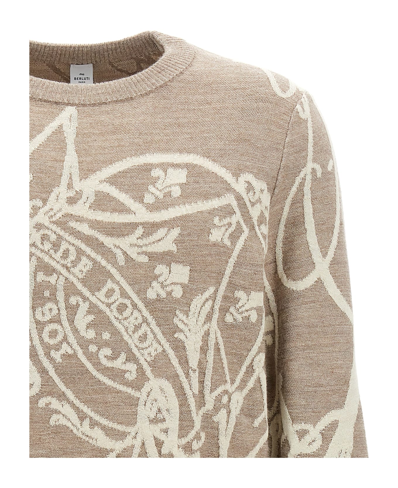 Berluti 'giant Scritto' Sweater - Beige