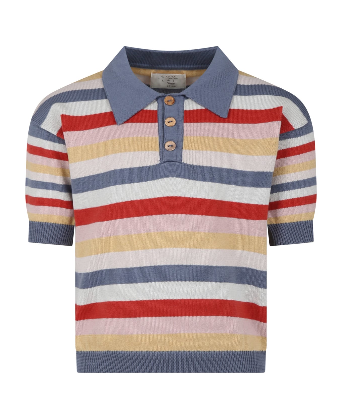 Coco Au Lait Multicolor Polo Shirt For Kids With Striped Pattern - Multicolor