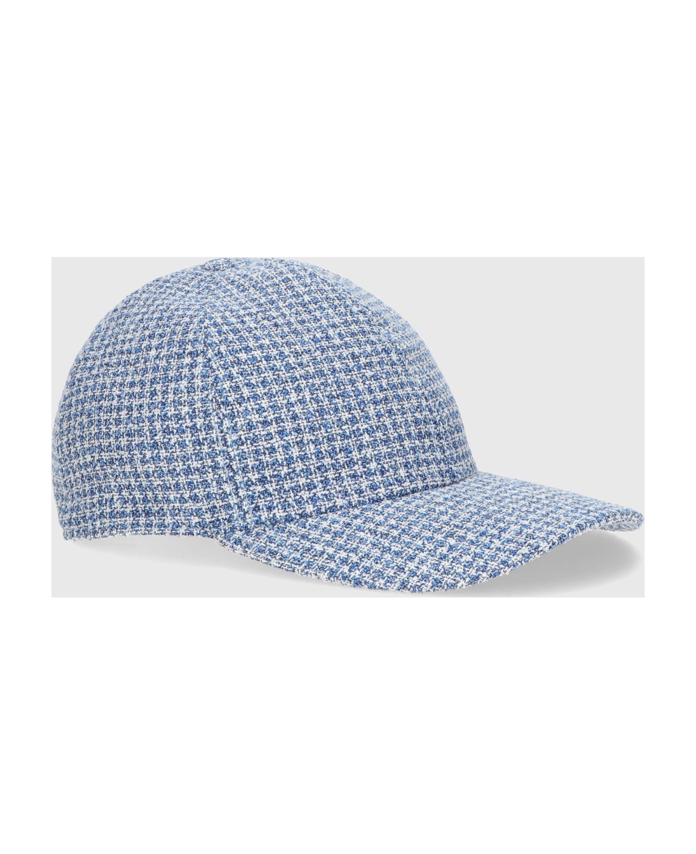 Borsalino Hiker Baseball Cap - HOUNDSTOOTH BLUE/WHITE 帽子