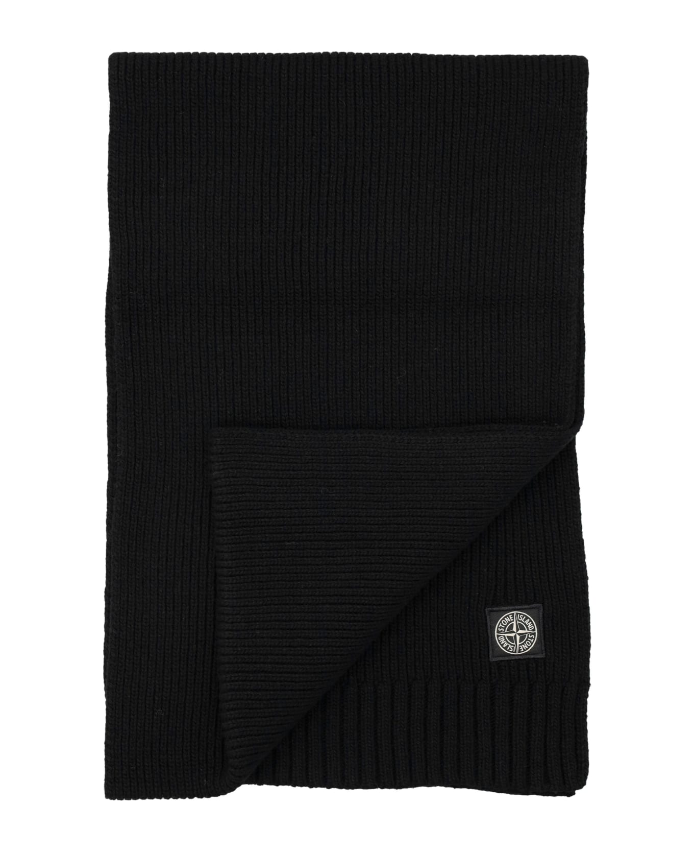 Stone Island Knitted Scarf - Black