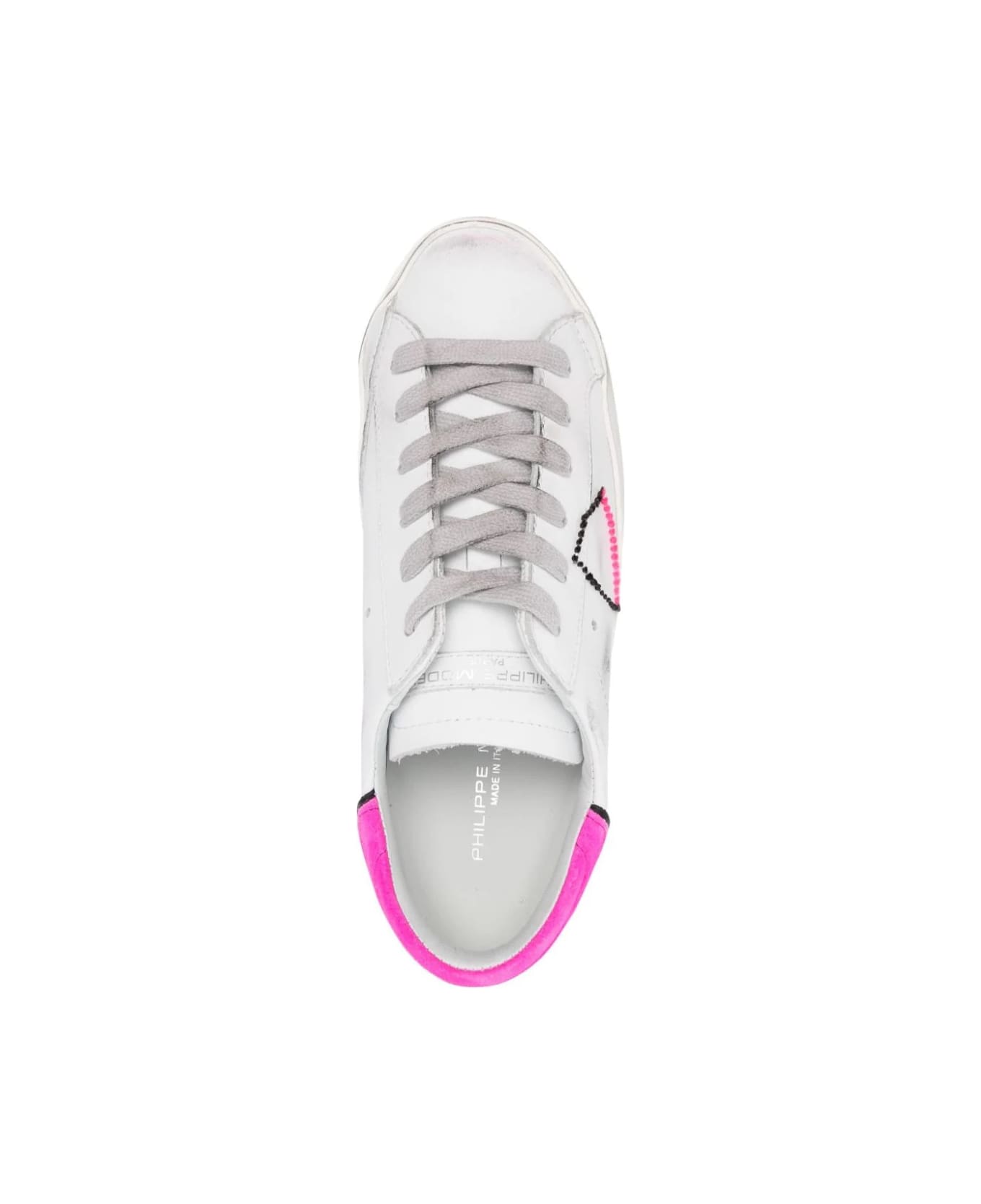 Philippe Model Prsx Low Sneakers - White And Fuchsia スニーカー
