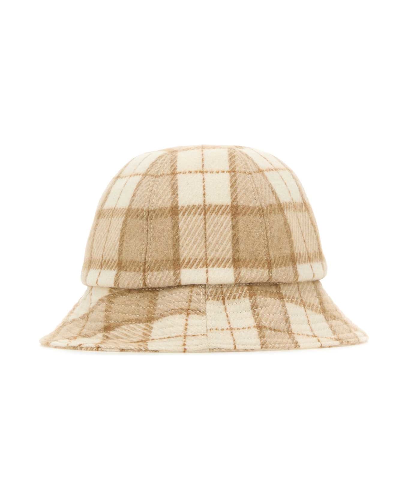 Helen Kaminski Embroidered Wool Blend Franz Bucket Hat - CREAMCHECK