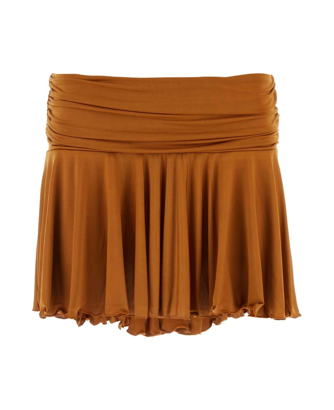 Gimaguas Caramel Stretch Polyester Mini Skirt - BRONZE