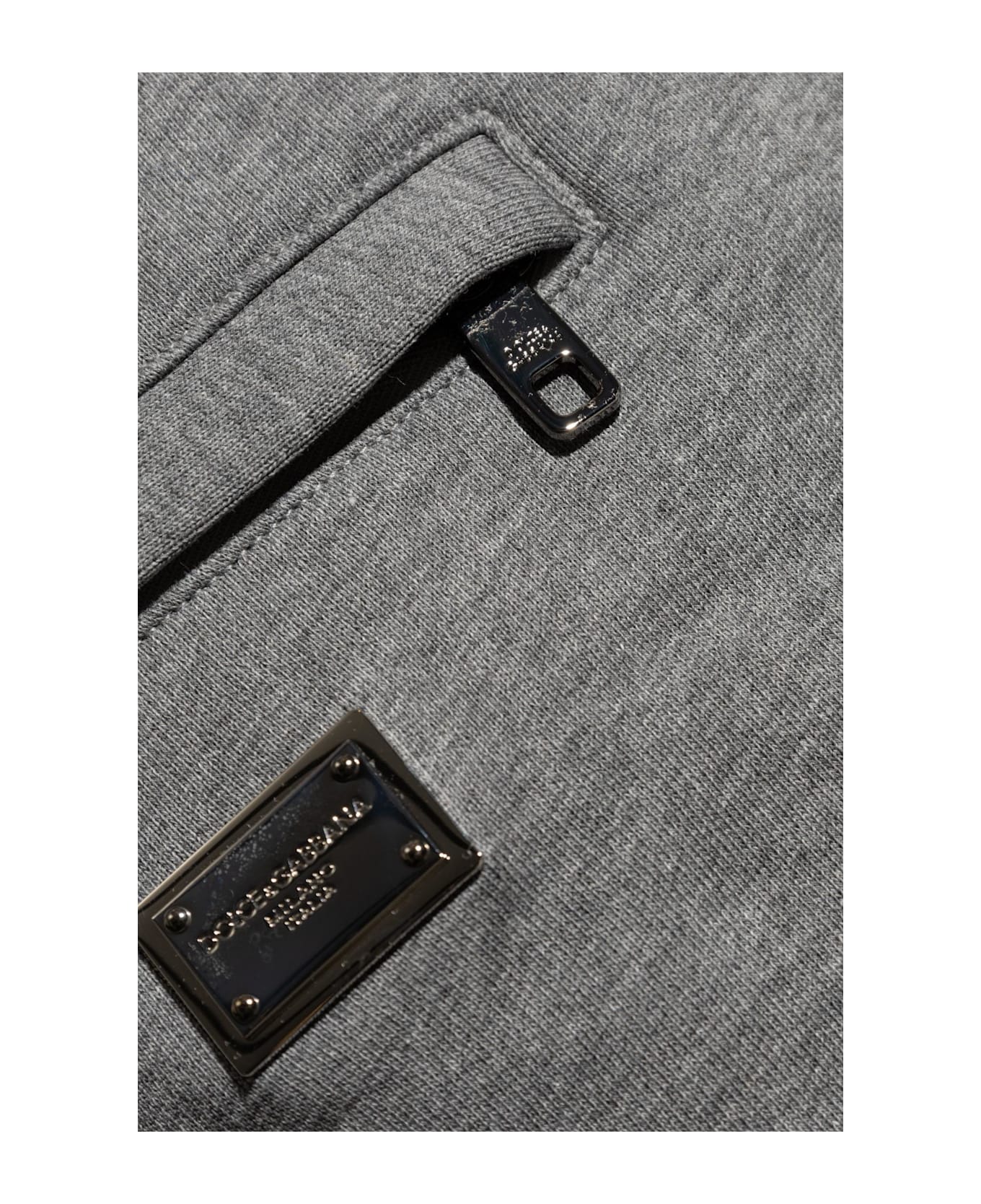Dolce & Gabbana Sweatpants With Logo Applique - Grigio melange