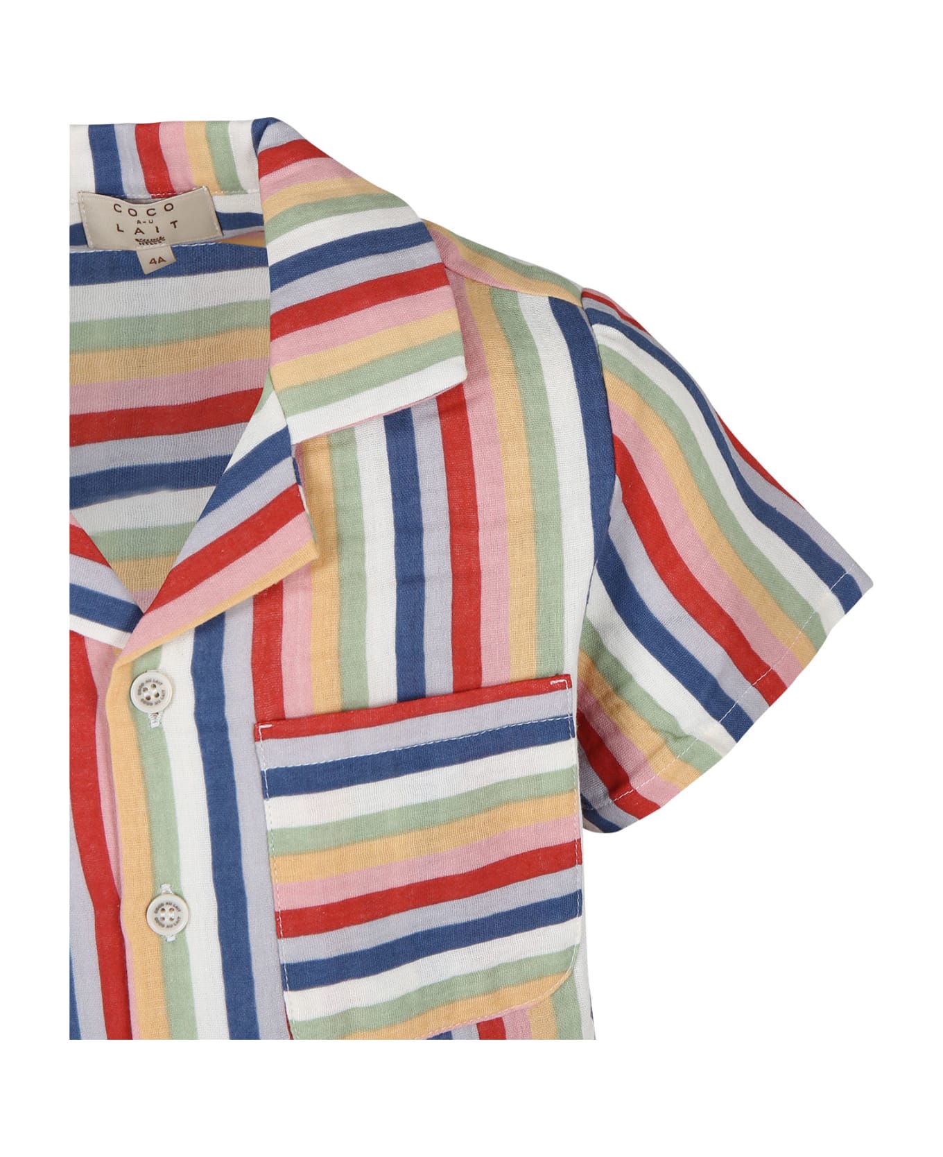 Coco Au Lait Multicolor Shirt For Kids With Stripes Pattern - Multicolor シャツ