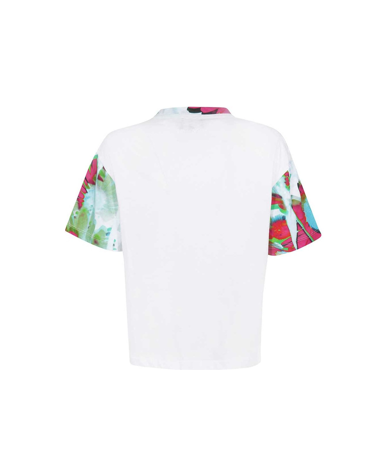 Emporio Armani Short Sleeve Printed Cotton T-shirt - White
