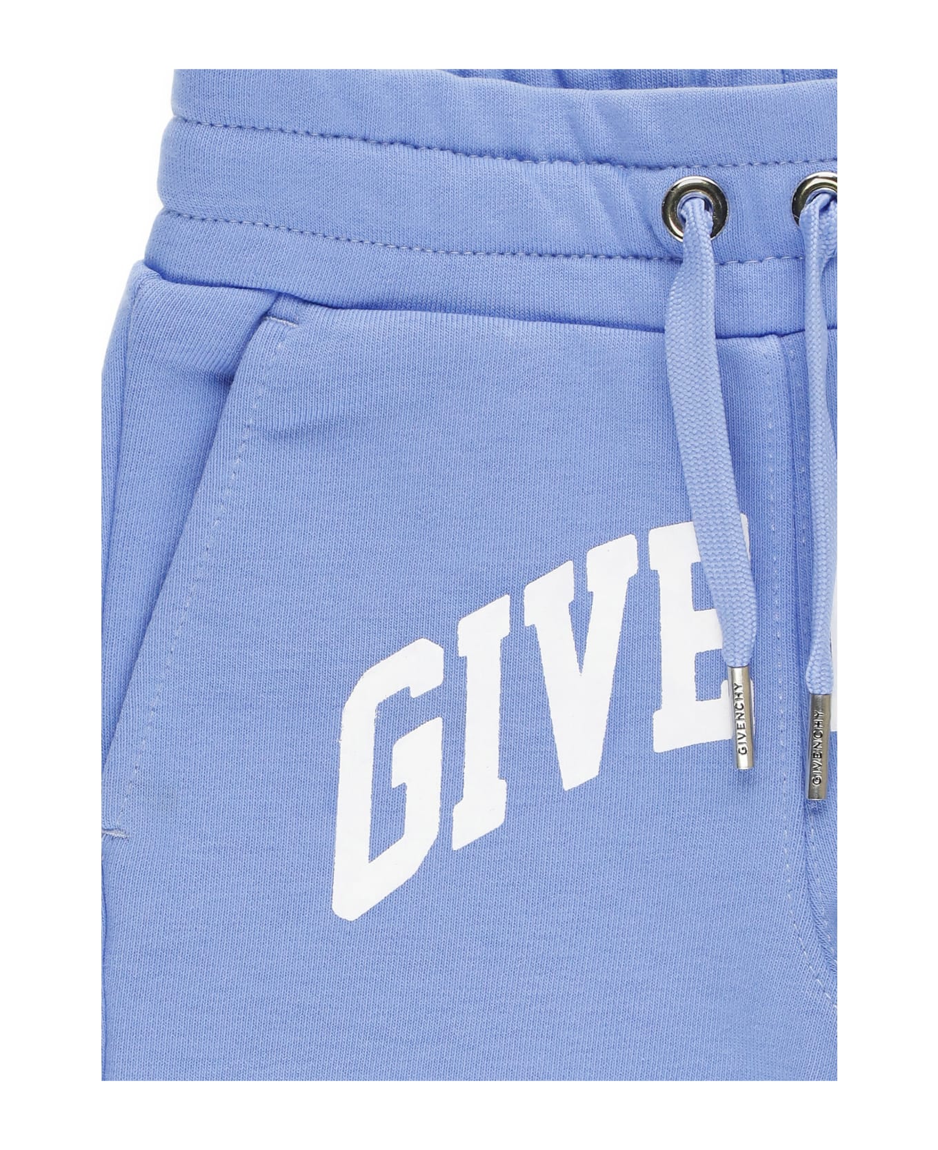 Givenchy Cotton Shorts With Logo - Blue